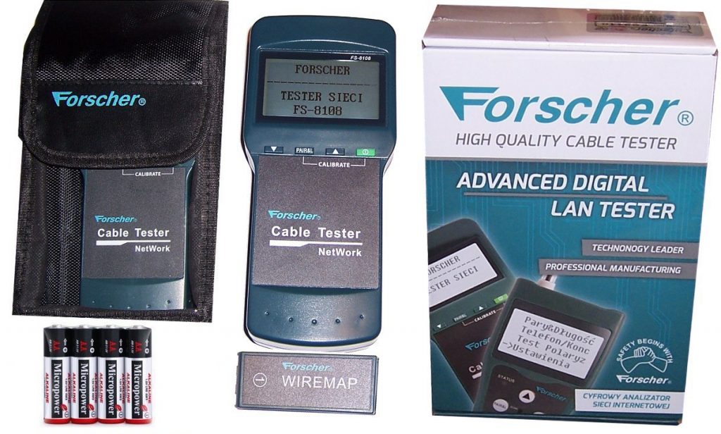 tester sieci lan z pomiarem odległości do uszkodzenia forscher fs8108